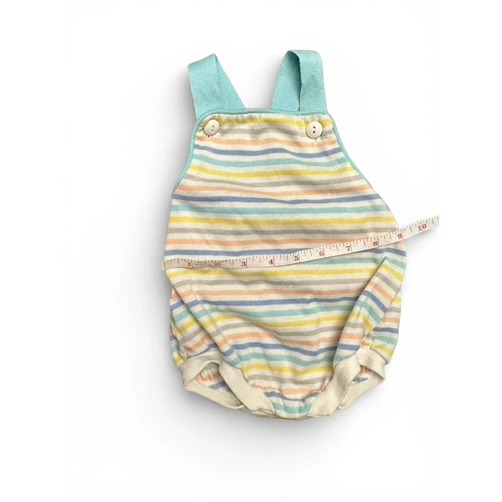 Vintage Outfit Sunsuit One-Piece Pastel Stripes Infant Baby 3-6 month